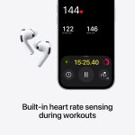 Apple AirPods Pro 3 Wireless Active Noise Canceling Earbuds, Bluetooth, White - Image 4